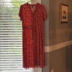 Coral and White Polka Dot Dress